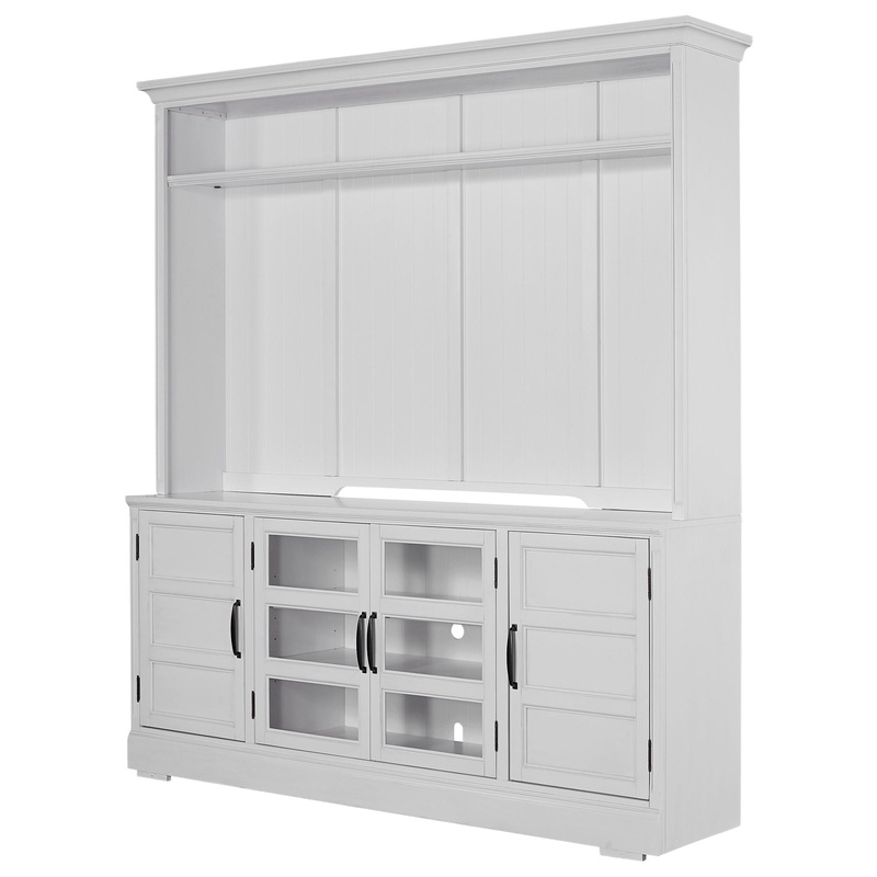 Shoreham – 76″ TV Console With Hutch – Effortless White