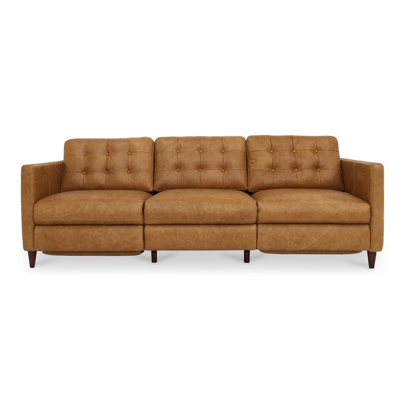 Bridgers – Leather Power Recliner Sofa – Tan