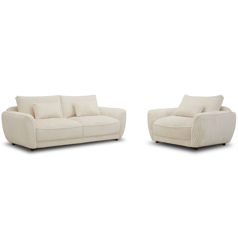Utopia – Sofa And 2 Chair And Half – Mega Ivory