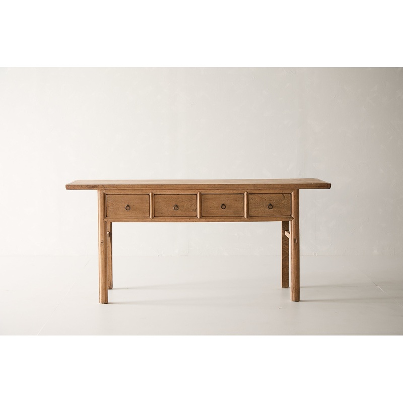 Vintage 4 Drawer Walnut Console – Circa 1945