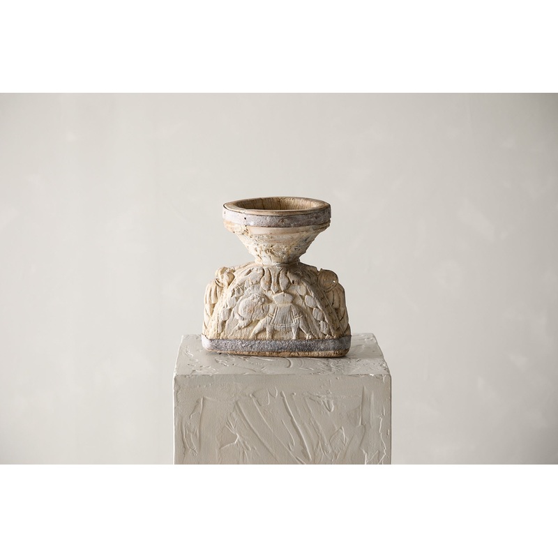 Vintage Carved Seeder Candle Stand