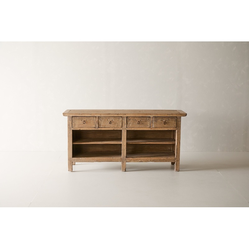 Vintage Open Shelf Elm Sideboard AE.143 – Circa 1875