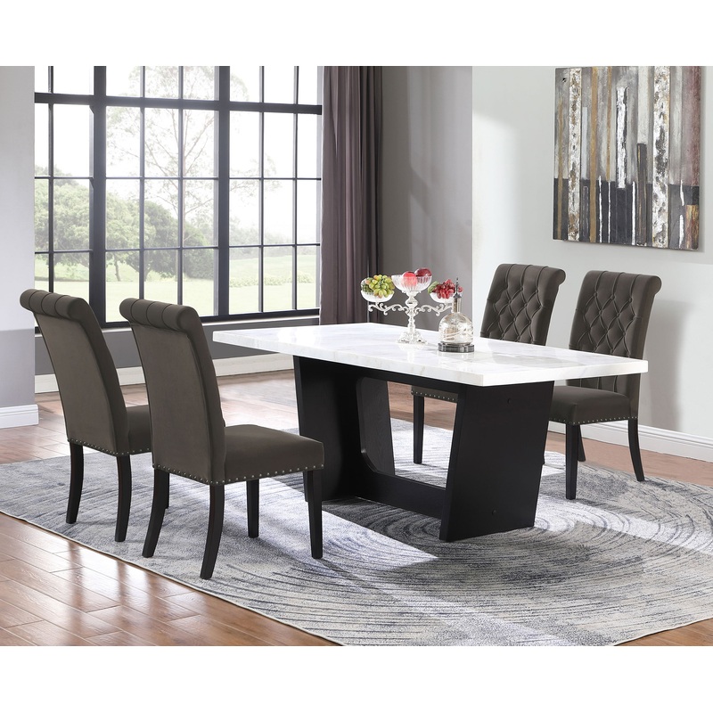 Sherry Rectangular Marble Top Dining Table set