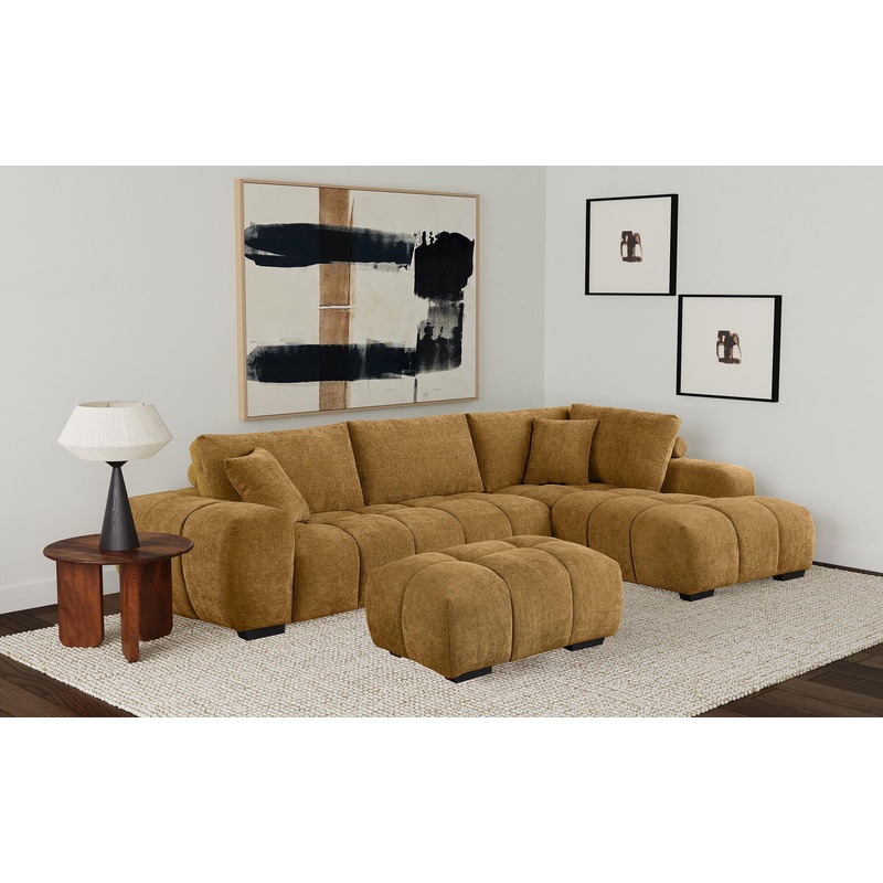 Camacho Upholstered Sectional Sofa with Ottoman Set