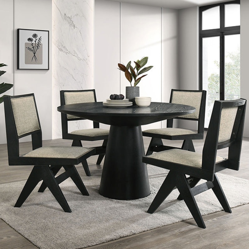 Tottenham 5 Pc Dining Table Set Black