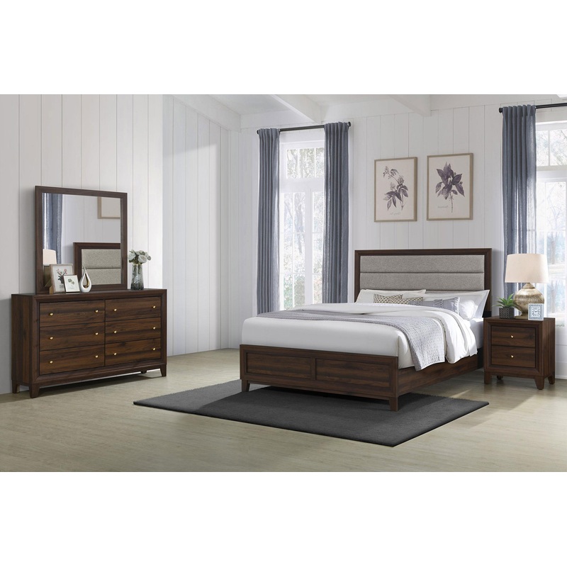 Welsley California King Bedroom Set Walnut