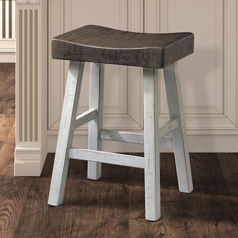 Biasca 24″ Stool (2/CTN) White, Brown, & Black