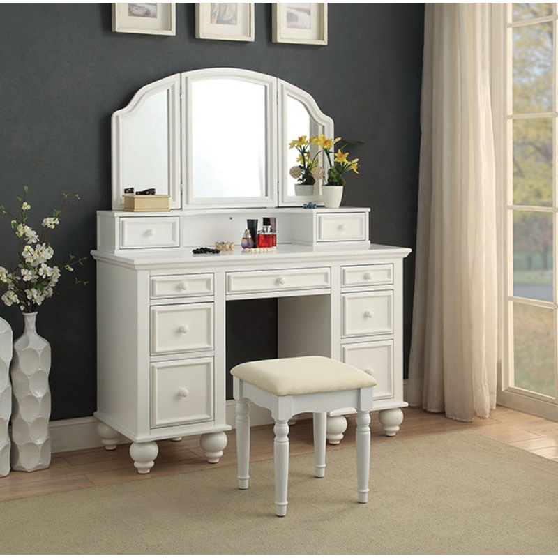 ATHY White Vanity w/ Stool