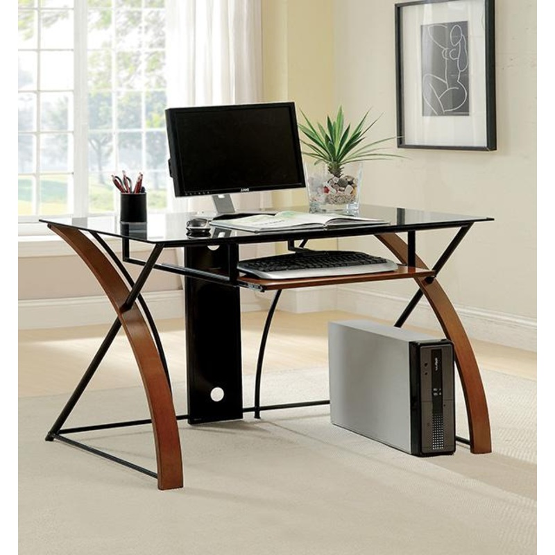 Baden Oak/Black Accent Desk