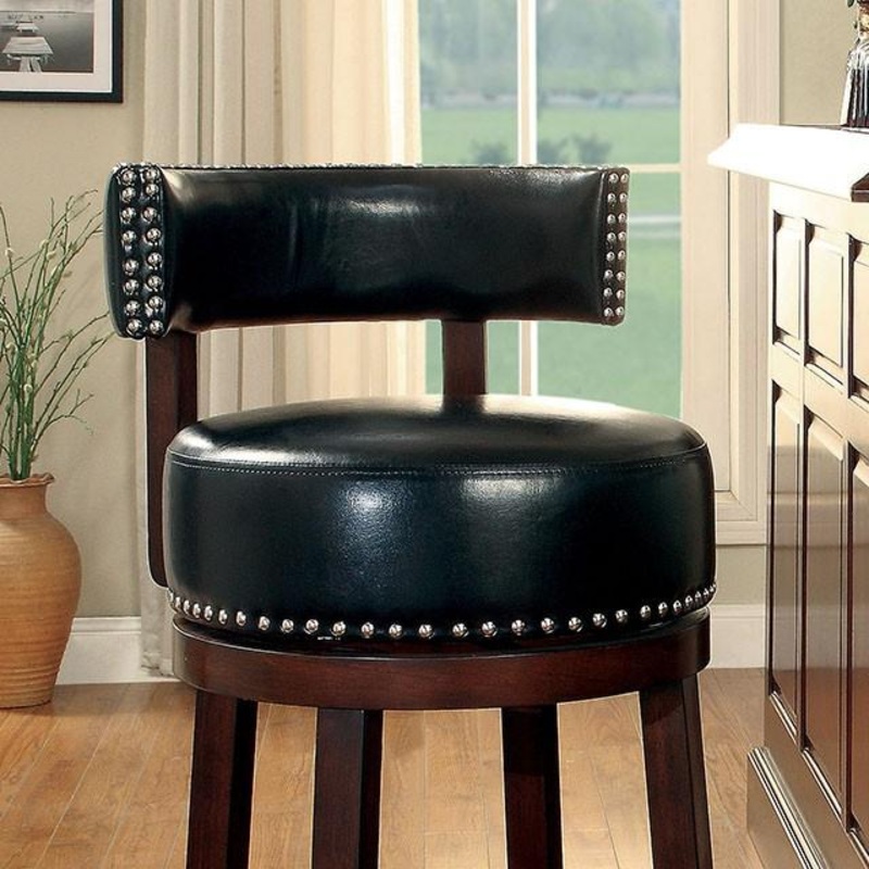 SHIRLEY Dark Oak/Black 24″ Bar Stool