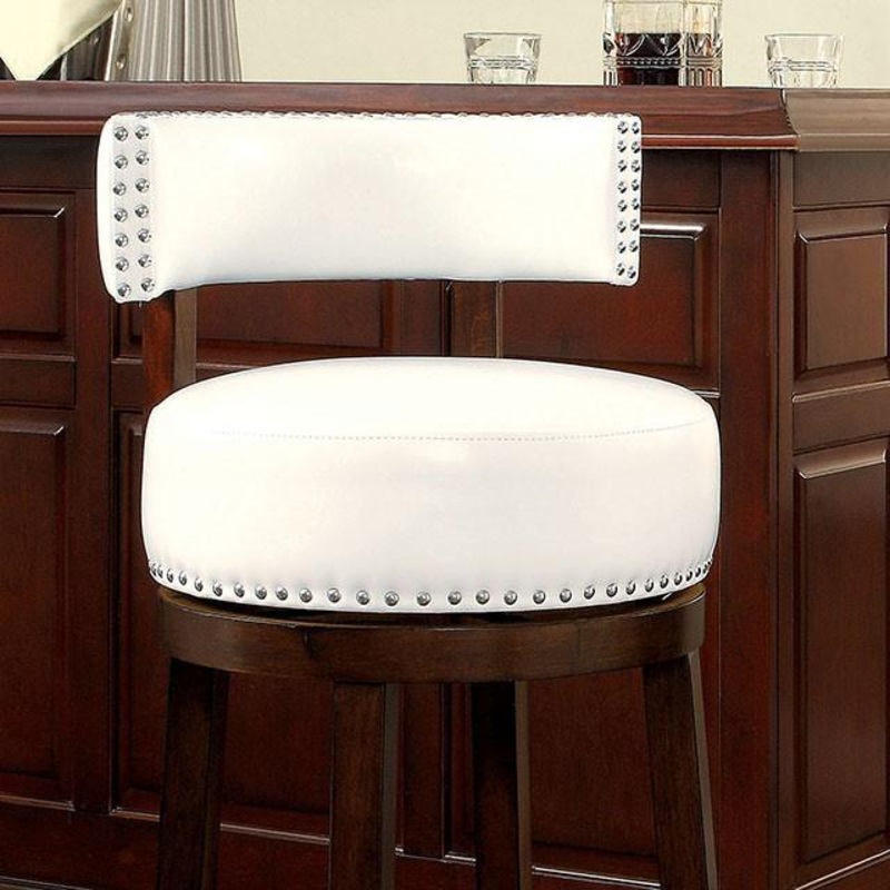 SHIRLEY Dark Oak/White 24″ Bar Stool