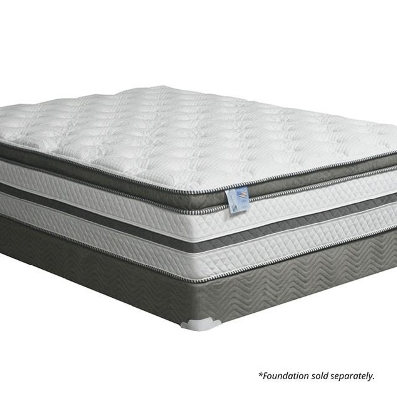 SIDDALEE White/Gray 16″ Euro Pillow Top Mattress, Cal.King