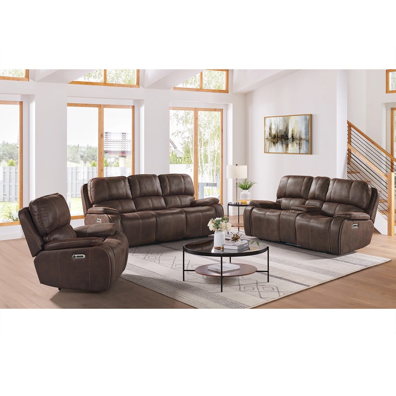 Atlantis – 2 Piece Living Room Set Sofa & Loveseat – Heritage Coffee