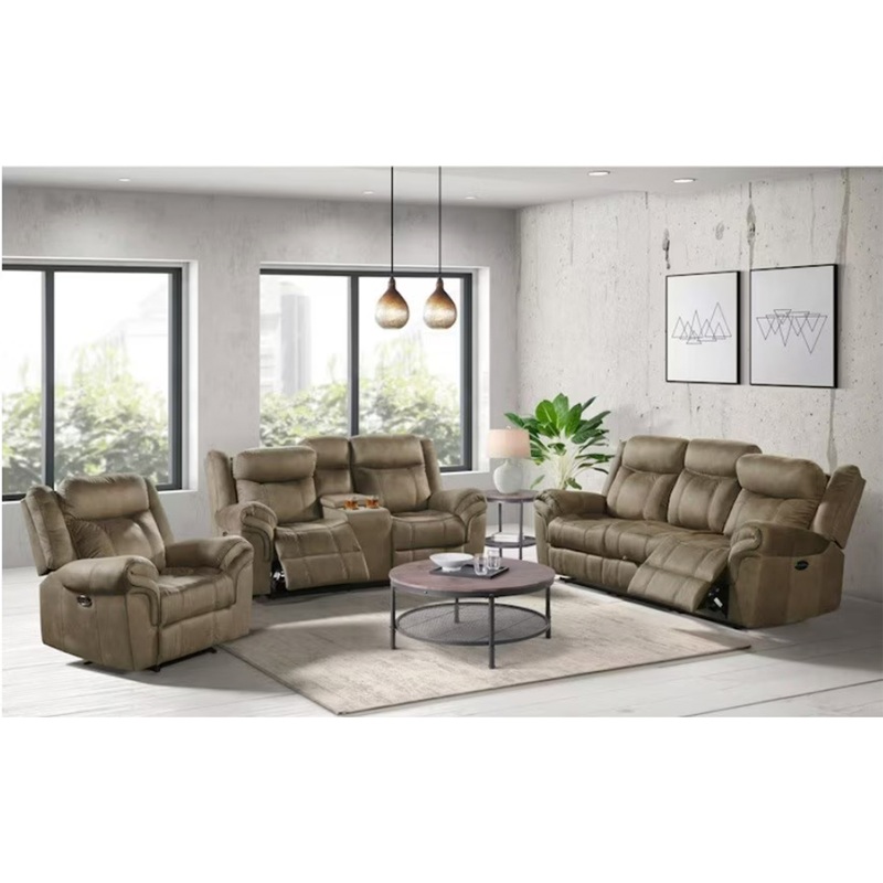 Sorrento – 3 Piece Living Room Set Sofa, Loveseat & Recliner – Brown