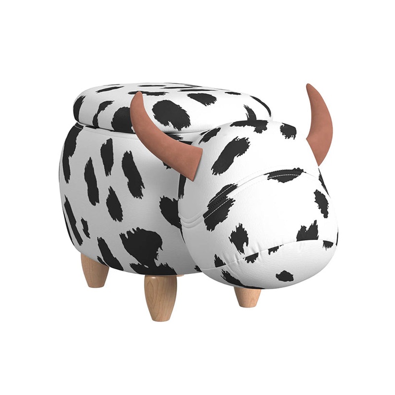 Animal Stools – Cow Storage Stool – White And Black