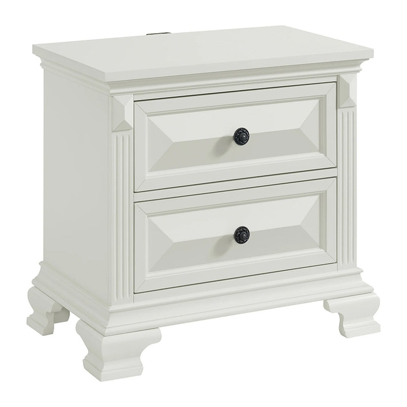 Bridgestone – 2-Drawer Nightstand With USB – Antique White