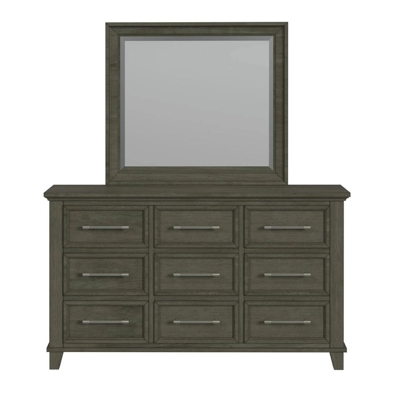 Canterbury – Dresser And Mirror Set – Gray