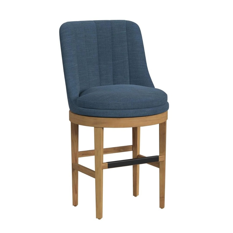 Carmen – Swivel Counter Stool – Natural / Blue