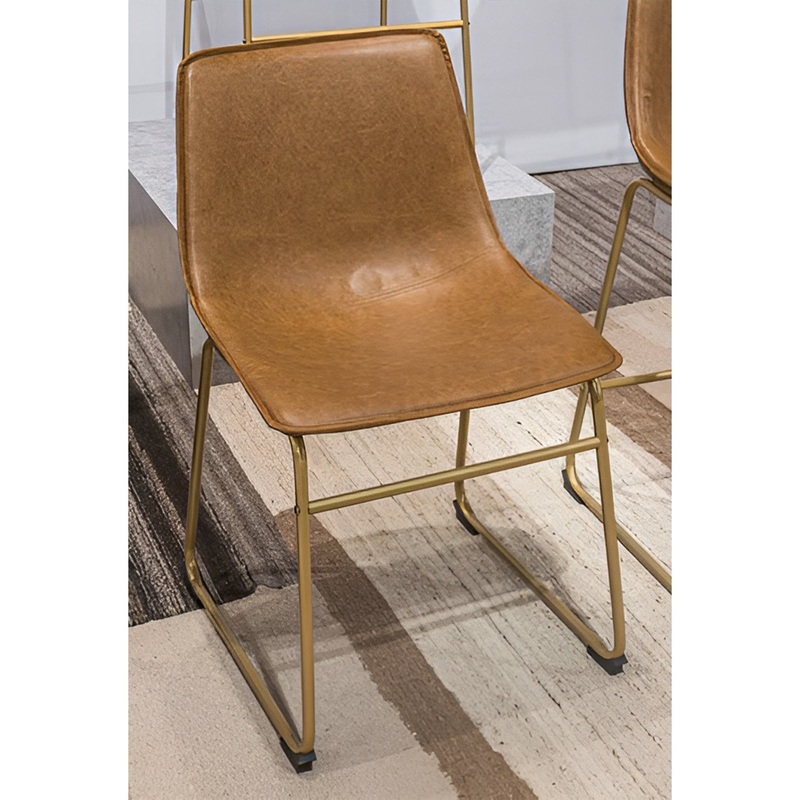 Ciabori – Brown / Gold – Dining Upholstered Side Chair (Set of 2)