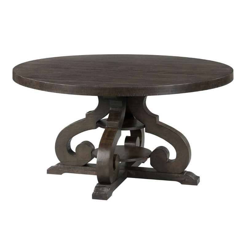 Stone – Round Dining Table – Smokey Walnut