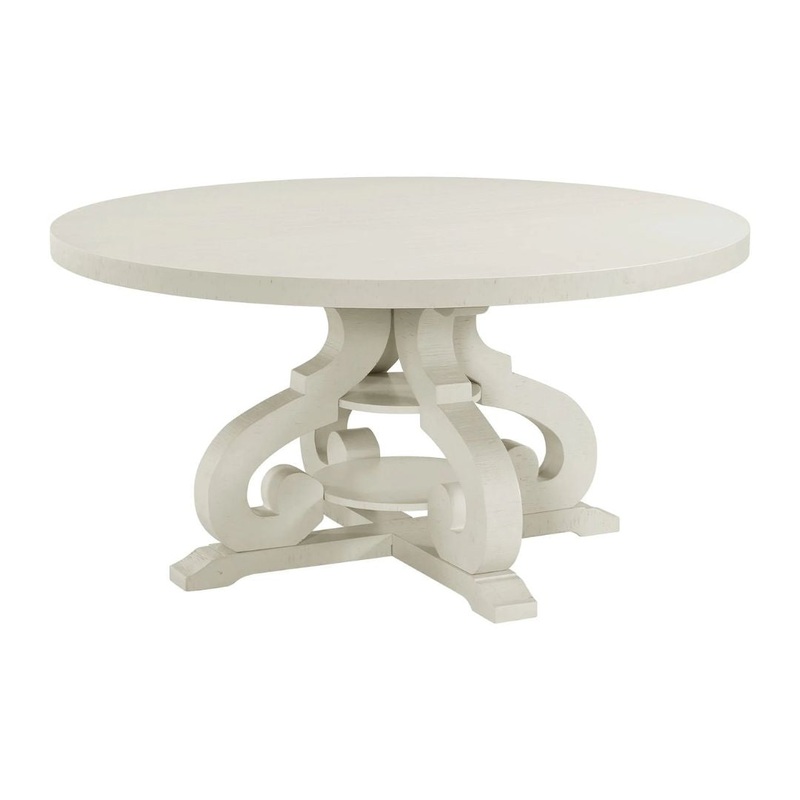 Stone – Round Dining Table With PU Base – White