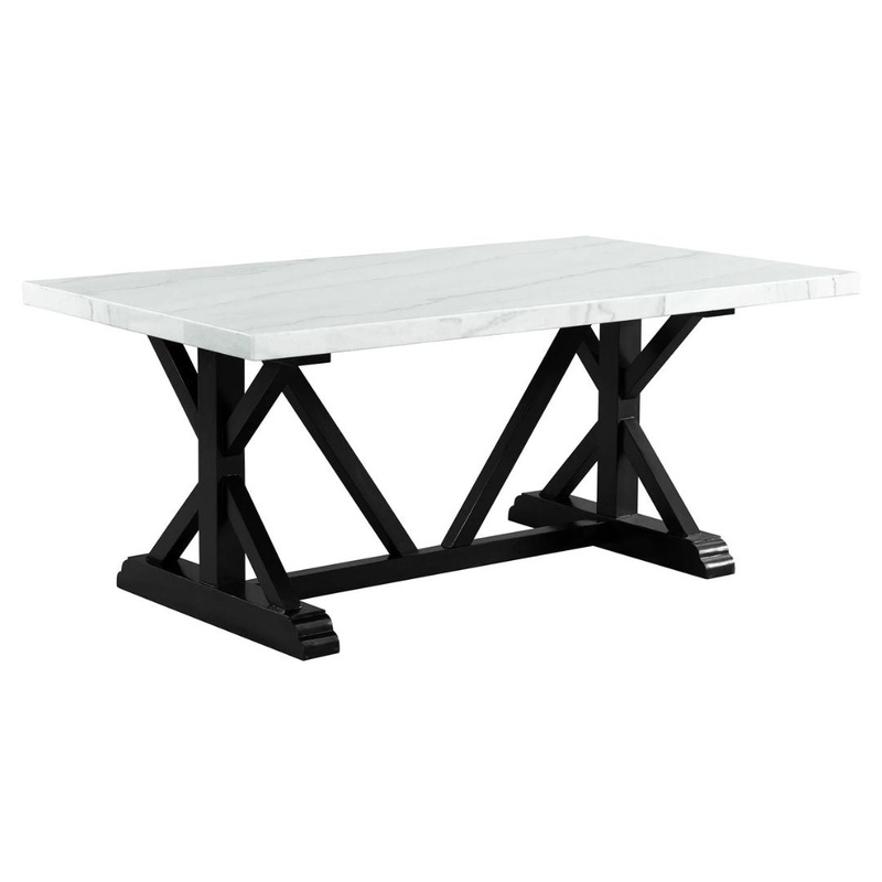 Tuscany – 70″ Marble Standard Height Rectangular Dining Table – White