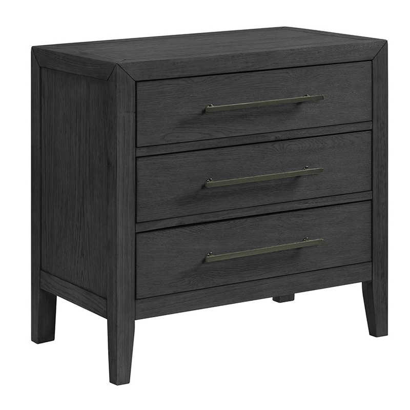 Versailles Contemporary – 3-Drawer Nightstand – Black