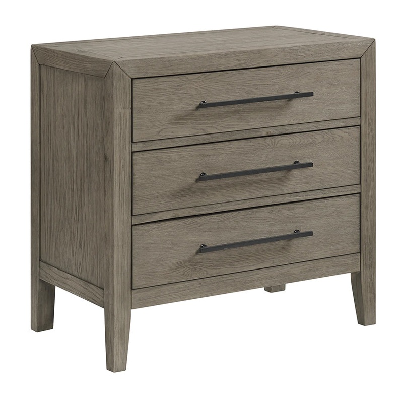 Versailles Contemporary – 3-Drawer Nightstand – Gray