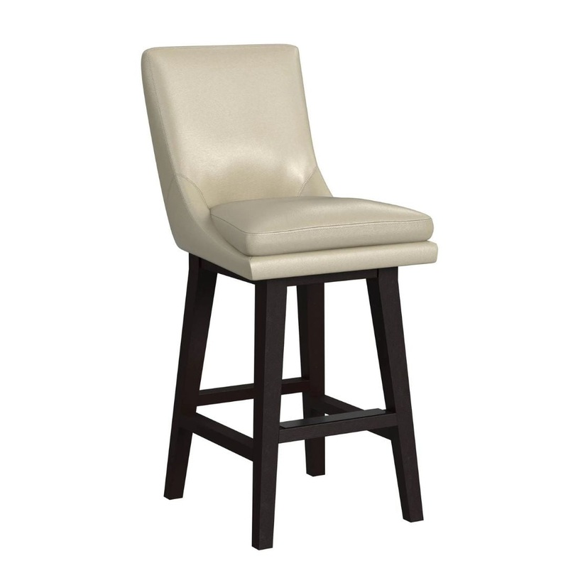 Villanova – PU Swivel Bar Stool – Espresso / Beige
