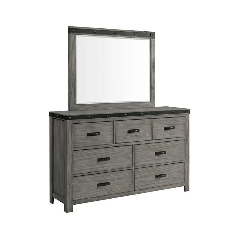 Wade – 7 Drawer Dresser & Mirror Set – Black
