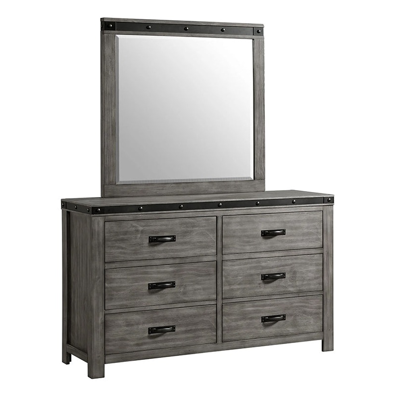 Wade – Youth 6 Drawer Dresser & Mirror Set – Black