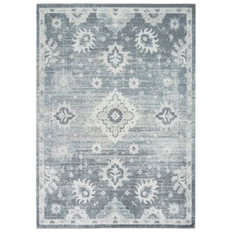 Avanworths – Blue / Gray / Ivory – Washable Large Rug – 5′ x 7′
