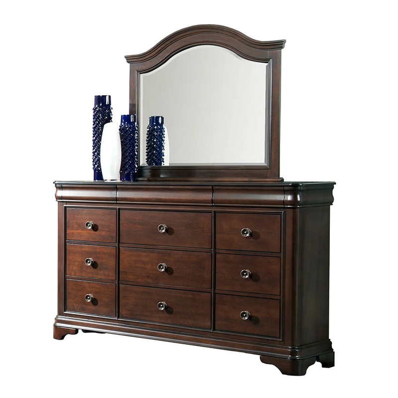 Cameron – Dresser & Mirror Set – Cherry