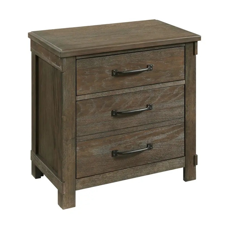 Scott – 2-Drawer Nightstand With USB Ports – Dark Brown