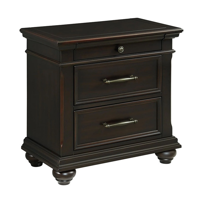 Slater – 3-Drawer Nightstand With USB Ports – Black