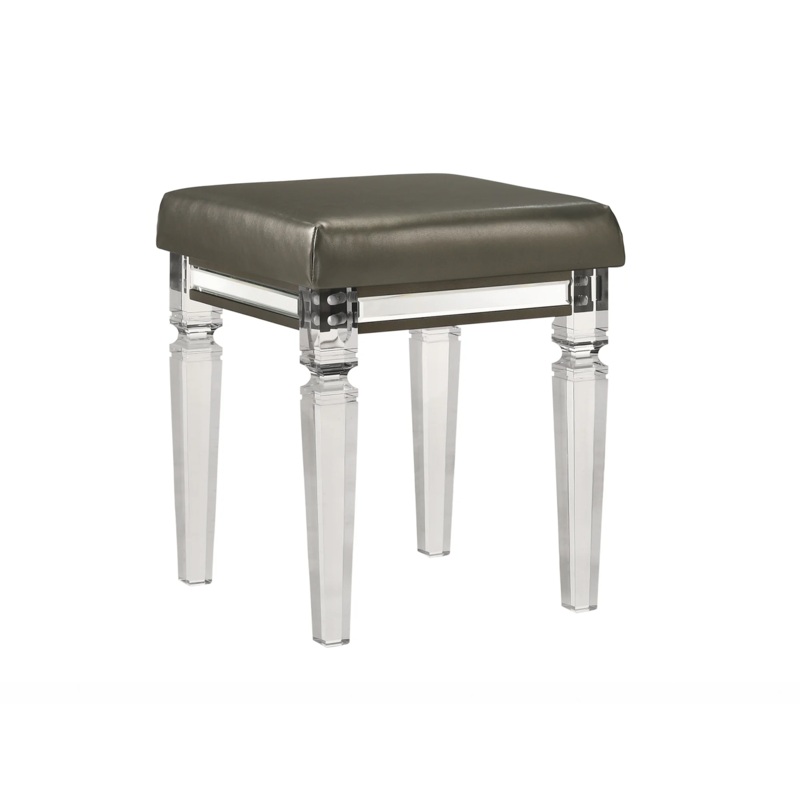 Twenty Nine – Vanity Stool With Acrylic Leg – White – 16.14″