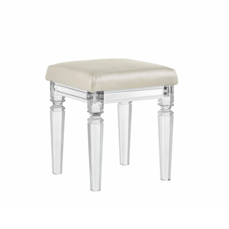 Twenty Nine – Vanity Stool With Acrylic Leg – White
