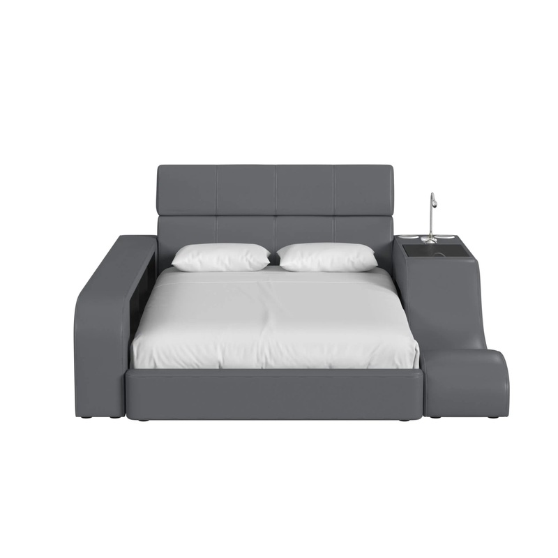 Valari – Full PU Transformer Bed With Electronic Features – Gray