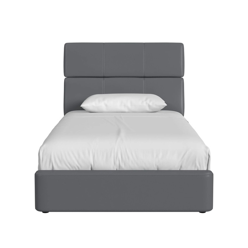 Valari – PU Twin Bed – Gray