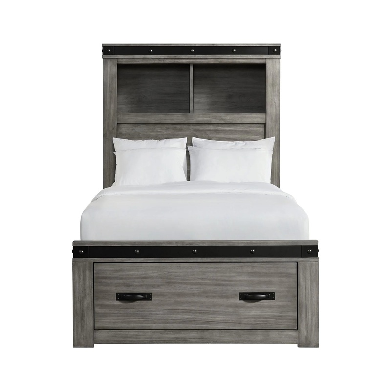 Wade – Youth Twin Platform Storage Bed – Black Finish
