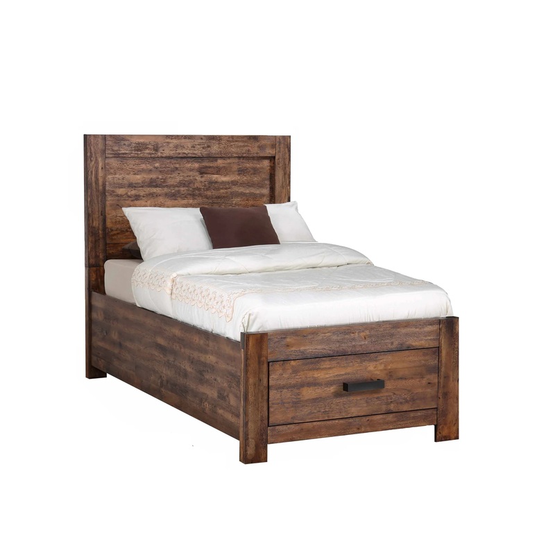 Warner – Twin Platform Storage Bed – Chestnut