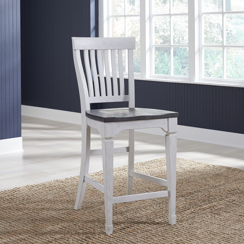 Allyson Park – Counter Height Slat Back Chair – White