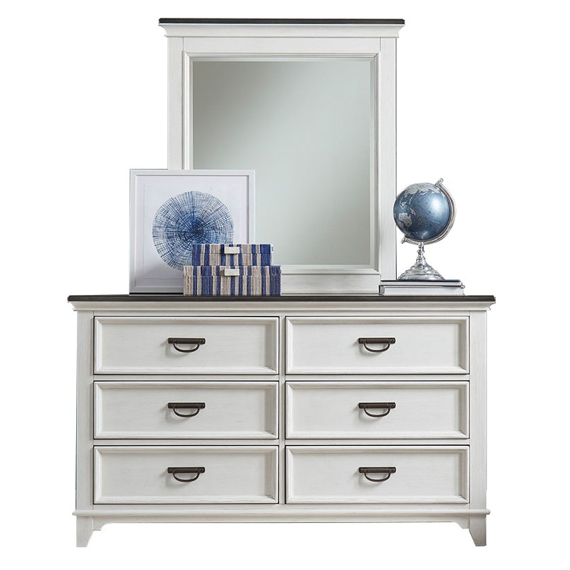 Allyson Park – Dresser & Mirror – White – Poplar & Rubberwood Solids
