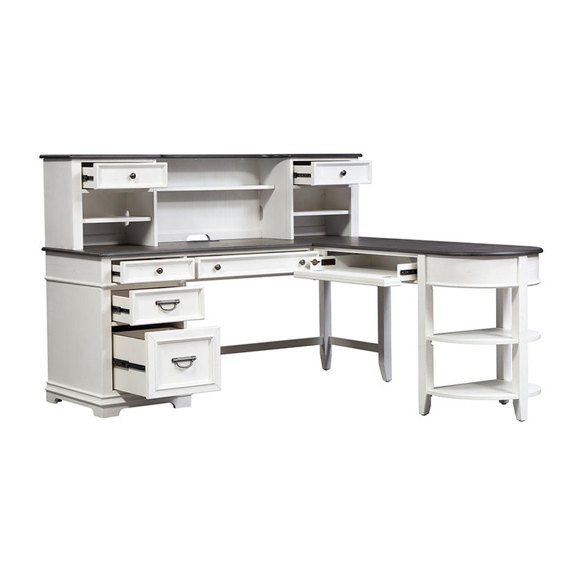 Allyson Park – L Shaped Desk Set – White
