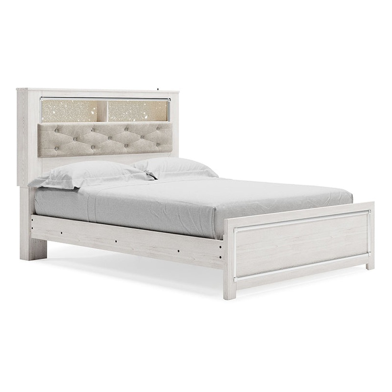 Altyra – White – Queen Panel Bookcase Bed