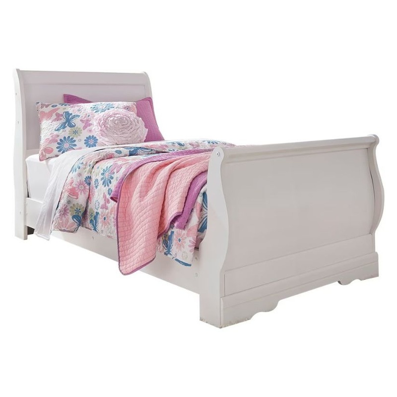 Anarasia – White – Twin Sleigh Bed