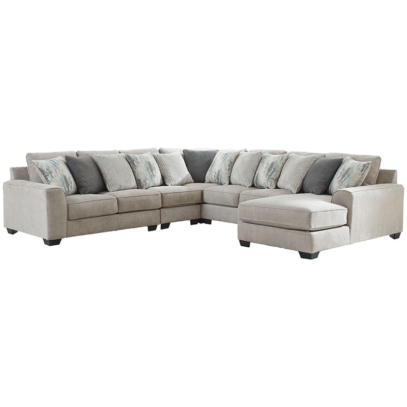 Ardsley – Pewter – Right Arm Facing Corner Chaise With Loveseat 5 Pc Sectional