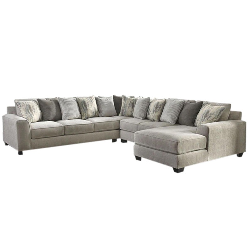 Ardsley – Pewter – Right Arm Facing Corner Chaise With Sofa 4 Pc Sectional