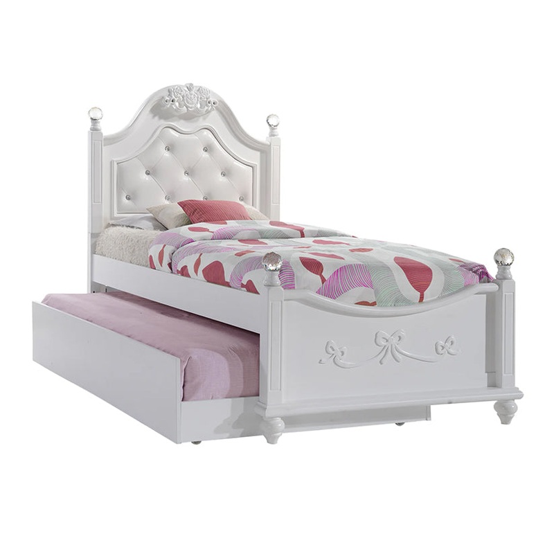 Alana – Twin Platform Bed With Storage Trundle – White