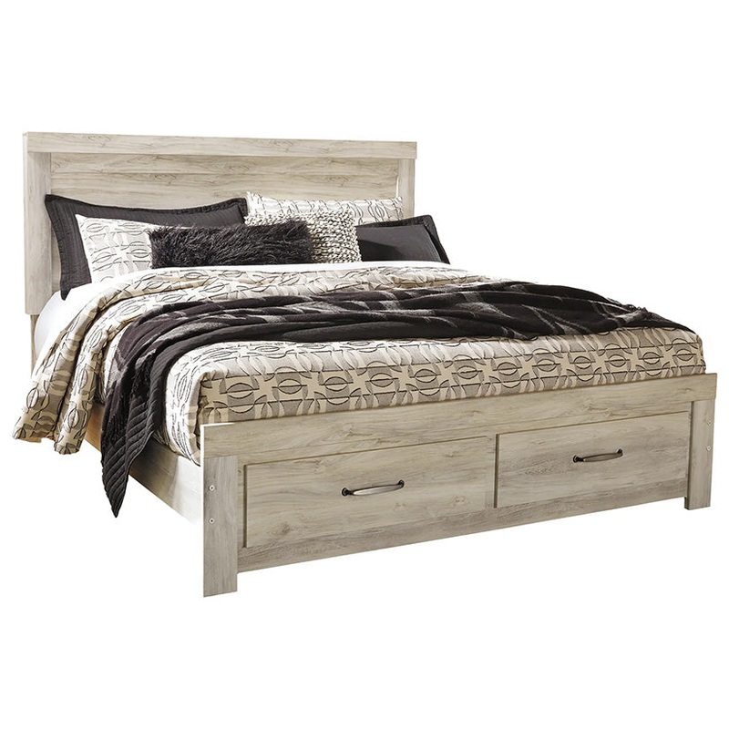 Bellaby – Whitewash – King Platform Bed With 2 Storage Drawers